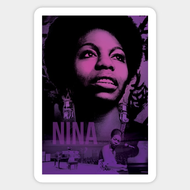 Famous Black Women Series | Nina Simone Mood Sticker by Panafrican Studies Group